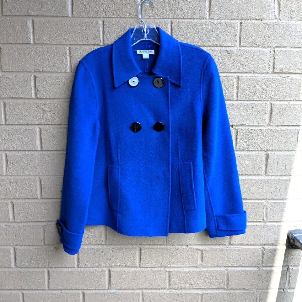 Pendleton Cropped Wool Blazer Size Large - image 1